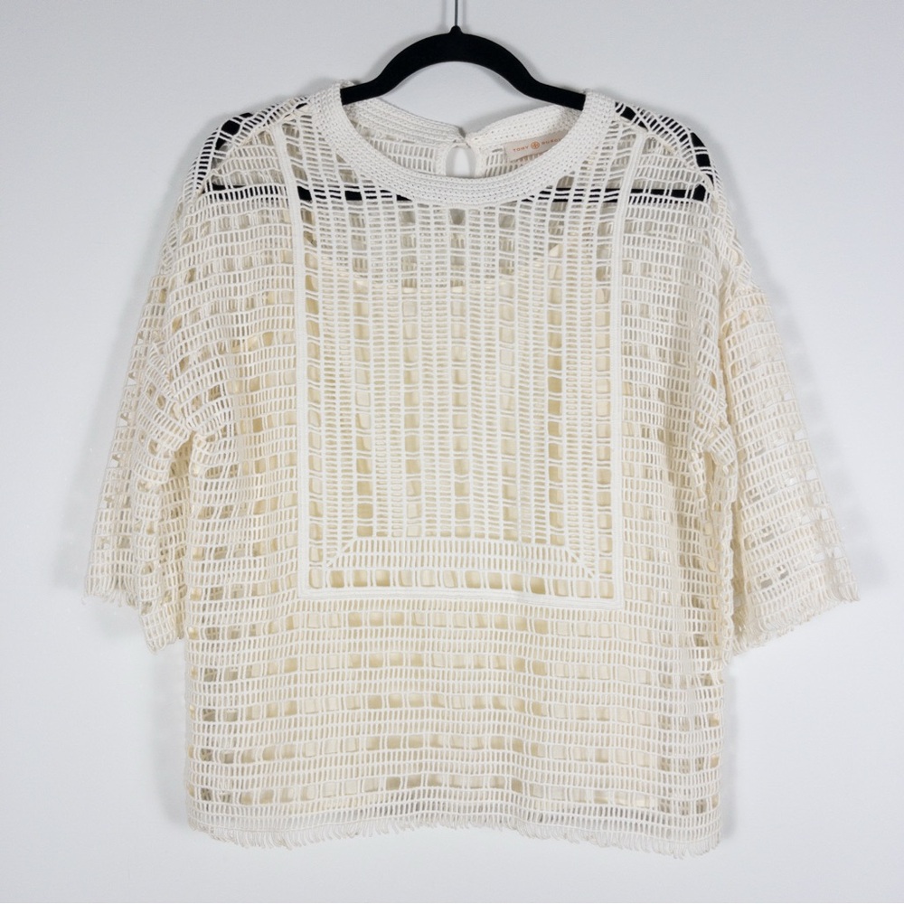 Tory Burch White Crochet Blouse - Picture 3 of 12